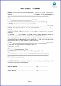 Renewal Tenancy Agreement Form