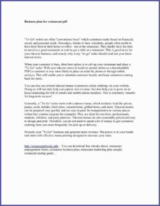 Restaurant Business Plan Template Free