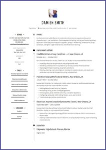 Resume Sample For Electrician Job