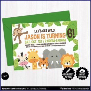 Safari Birthday Invitation Template Free