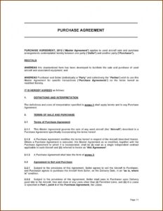 Sales And Purchase Agreement Template Free