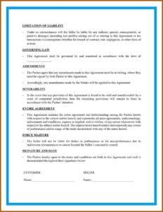 Sales Contract Terms And Conditions Template