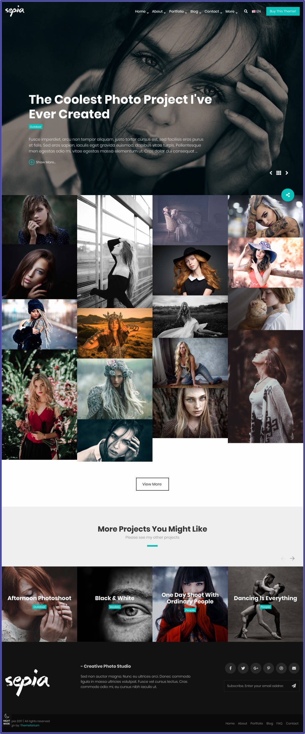Sepia Photography Portfolio Html Website Template