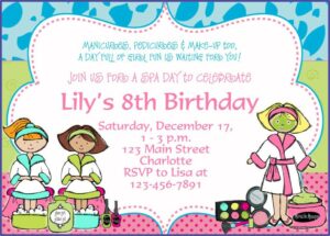 Spa Party Invitation Designs