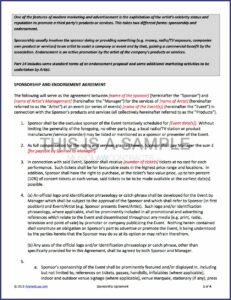 Sponsorship Contract Template Free