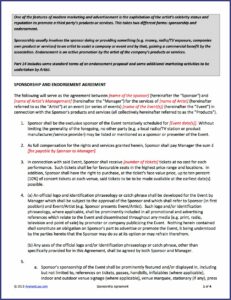 Sponsorship Contract Template Word