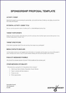 Sport Sponsorship Contract Template