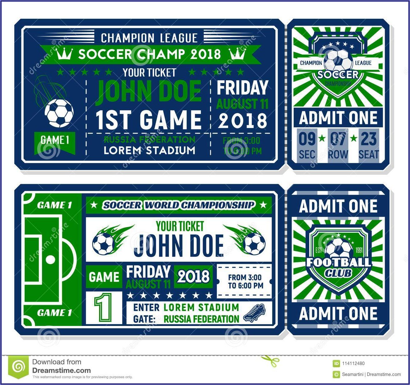 Sports Ticket Template For Gift