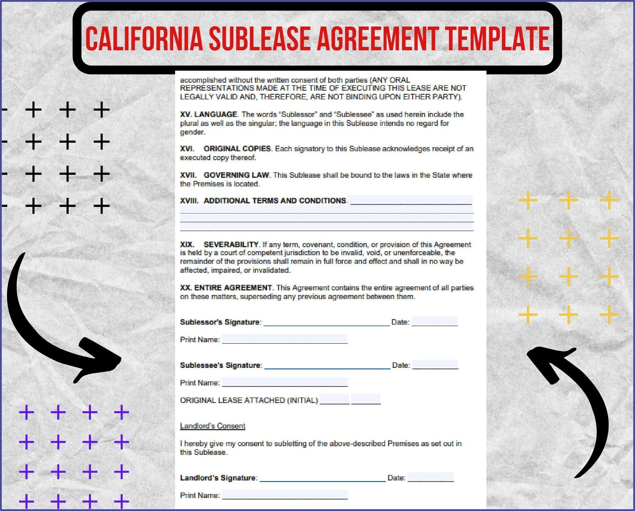 Sublease Agreement Template California