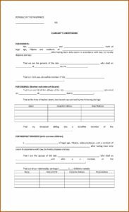 Template Of Affidavit Of Undertaking