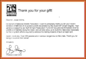 Thank You Letter For Donations Template