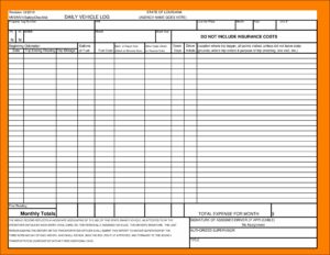 Truck Maintenance Log Sheet