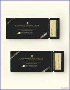 Valet Parking Ticket Template