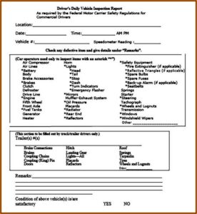 Vehicle Inspection Checklist Template