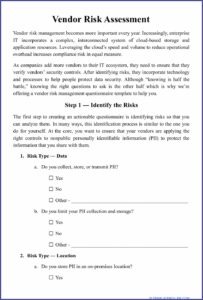 Vendor Security Risk Assessment Template Excel