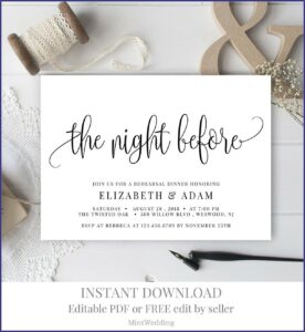 Wedding Rehearsal Dinner Invitations Templates (free)