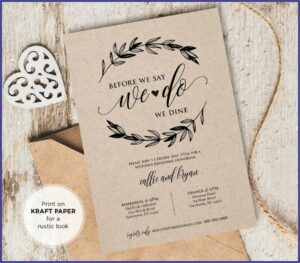 Wedding Rehearsal Invitation Template